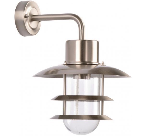 Applique Nazare ip44 en acier nickel brossé