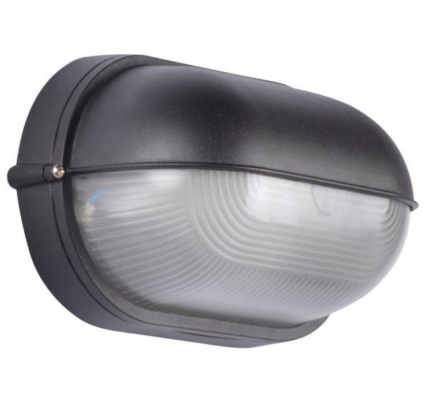 Applique Pacific ovale noir ip44