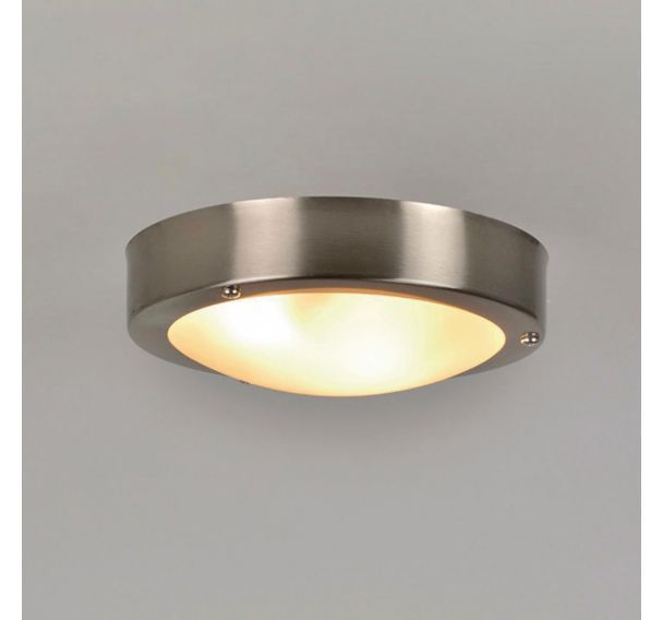 Applique/Plafonnier 2 lumières forme ronde en acier alu brossé