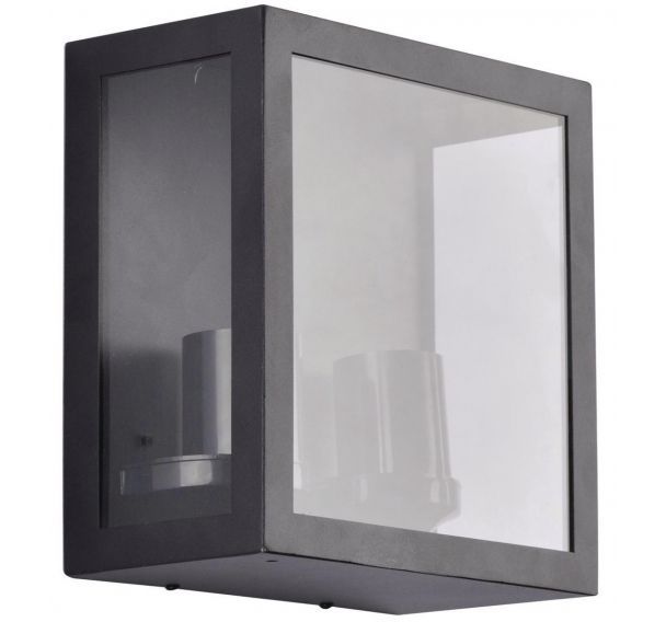 Applique Toscane 2 lumières rectangle en métal et verre noir