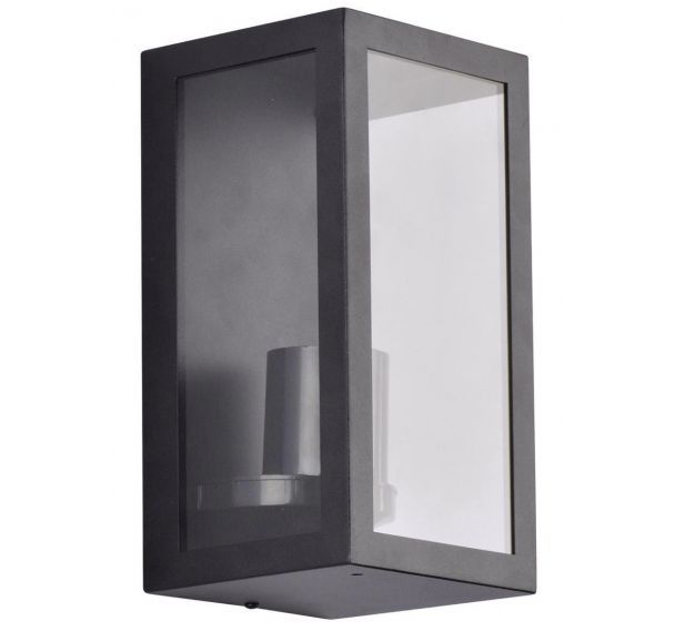 Applique Toscane rectangle en métal et verre noir