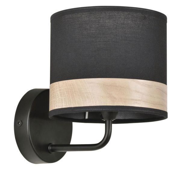 Applique base ronde en métal . Abat-jour cylindre en coton Corep