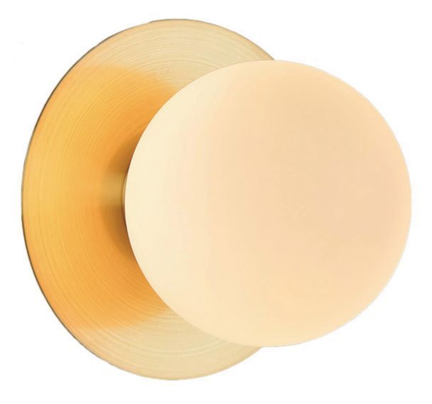 Applique base ronde en métal avec globe en verre noir