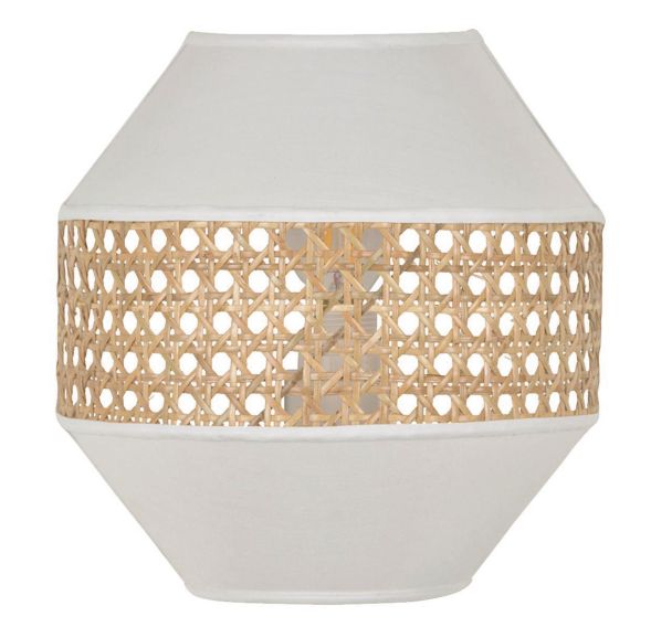 Applique bi-matière, coton et et cannage naturel Corep