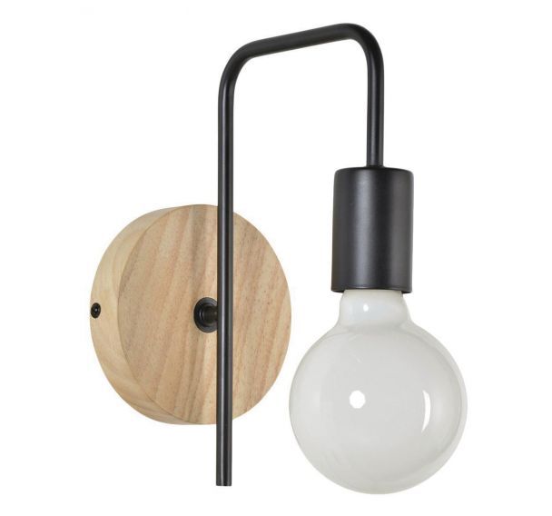 Applique bois BERKLEY H24,50 cm naturel/noir mat Corep