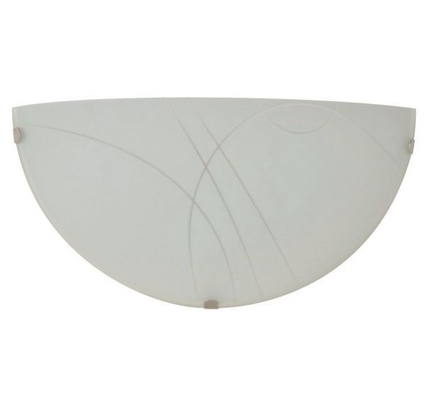 Applique demi-lune en verre dépoli Nella blanc