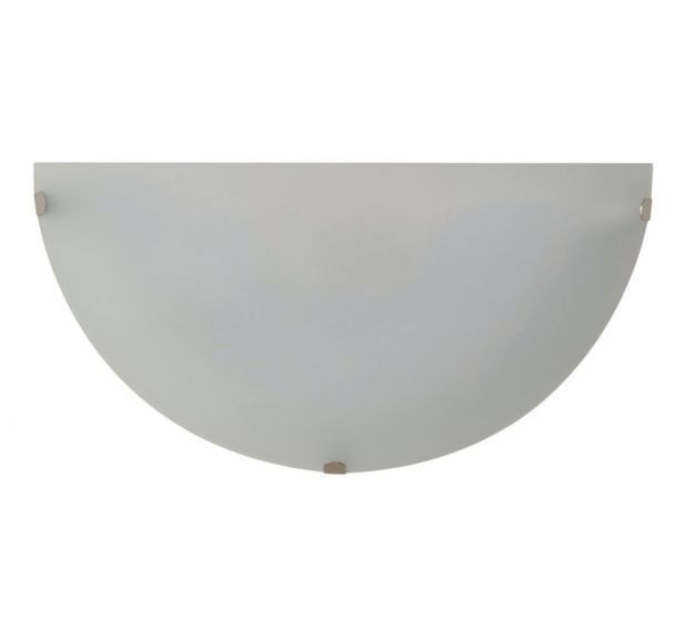 Applique demi-lune en verre verre dépoli Serena blanc