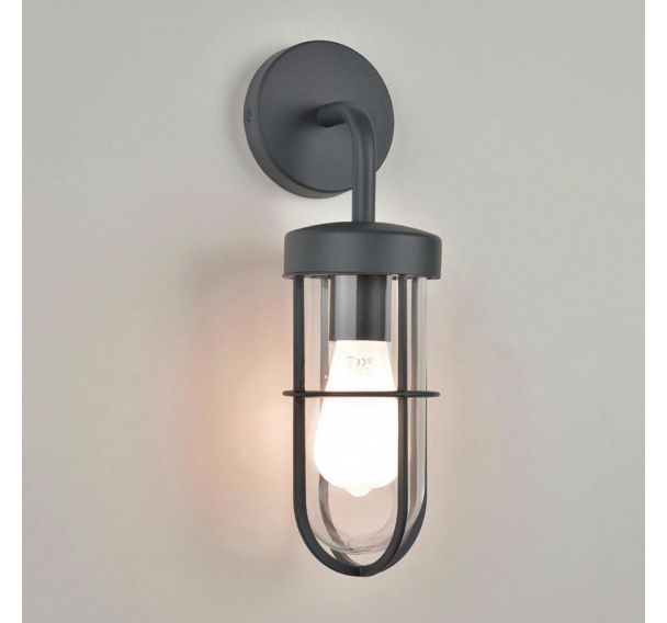 Applique en acier inoxydable globe en verre transparent anthracite