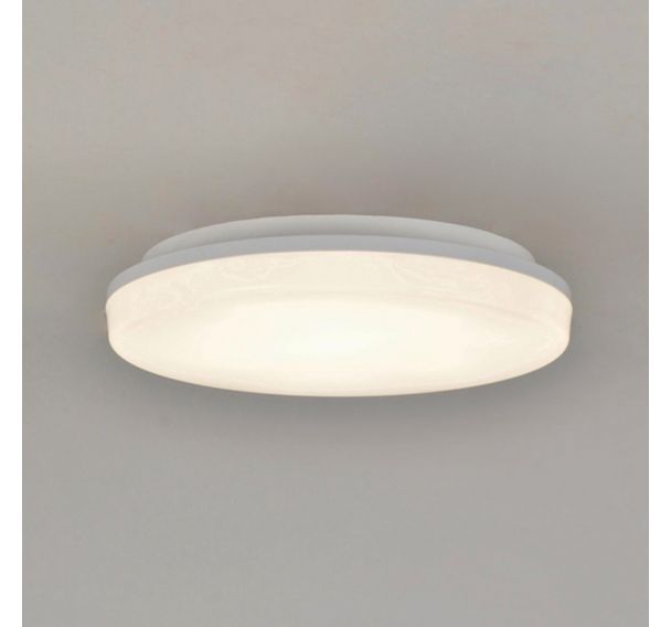 Applique/plafonnier rond en plastique blanc