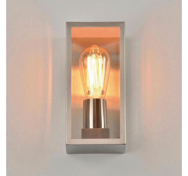 Applique rectangle en acier diffuseur en verre transparent alu