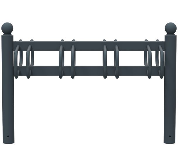 Appui vélos Cyclo Opus tête boule 2x4 arceaux - anthracite 7016-Rossignol Pro