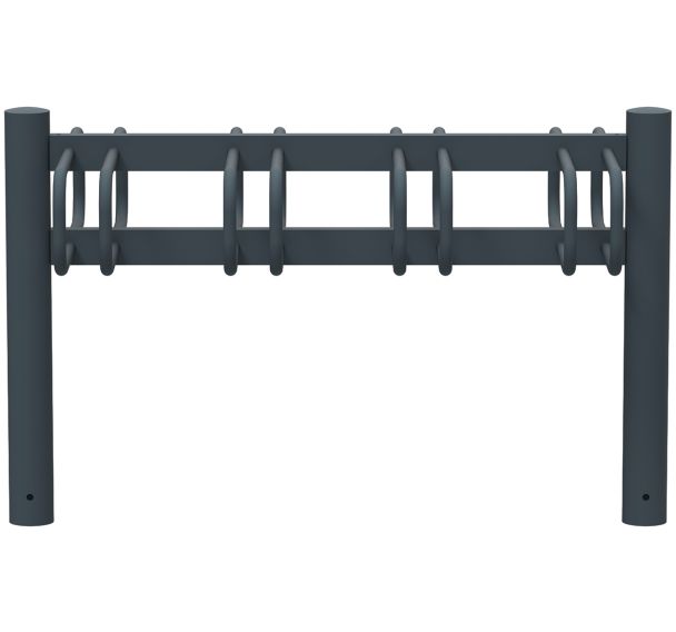 Appui vélos Cyclo Ténor tête bombée 2x4 arceaux - anthracite 7016-Rossignol Pro