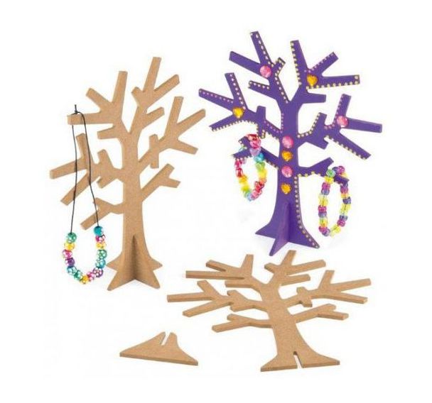 Arbre à bijoux sur socle en médium bois hauteur 190 mm