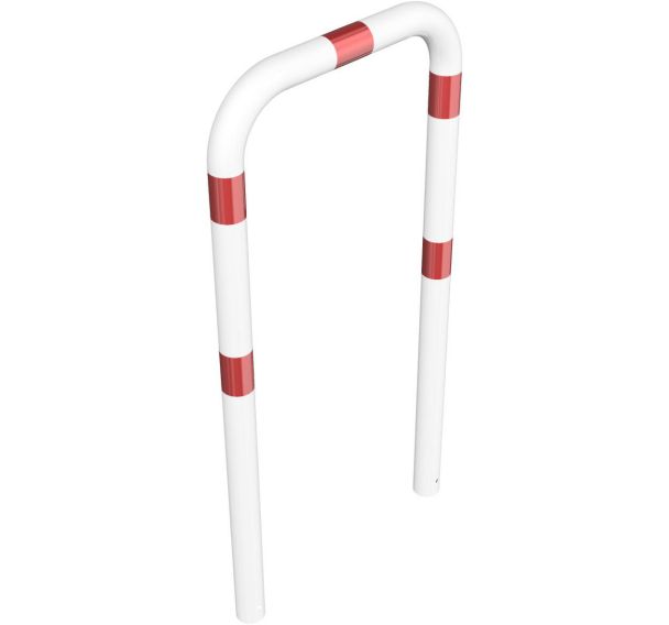 Arceau pare-choc sans barre transversale à bétonner-Blanc/Rouge-Schake