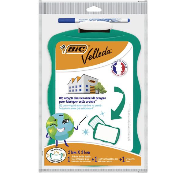 Ardoise Velleda 21 x 31 cm blanche double face