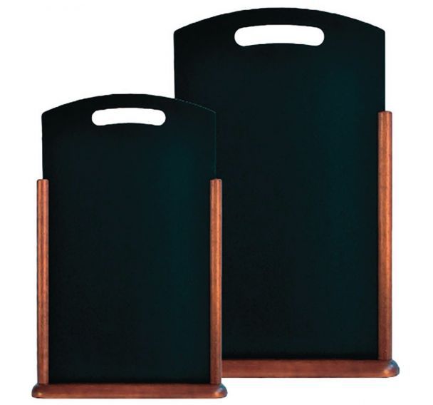 Ardoise de table en bois vernis poignée