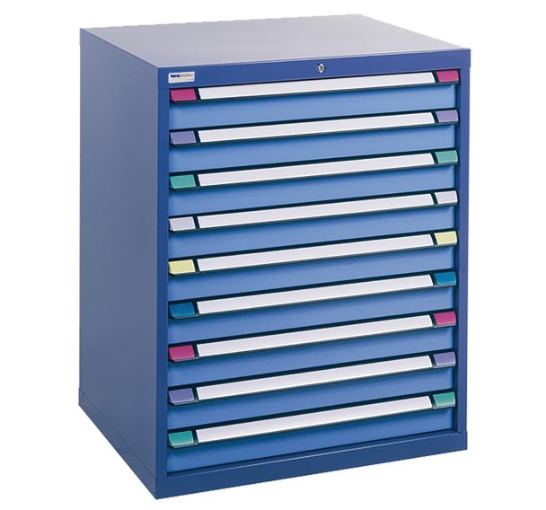 Armoire 9 tiroirs 100 x 69.5 x 100 cm bleu pigeon/bleu clair - Thurmetall