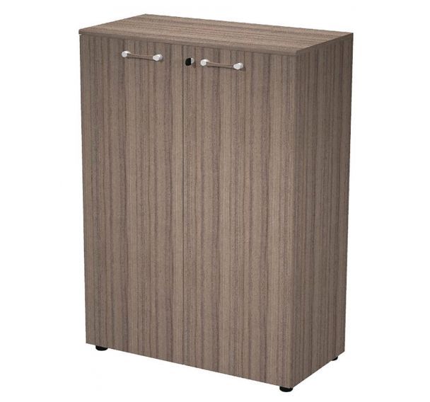 Armoire Basse 2 Portes Battantes Guido hauteur 126 cm Noyer