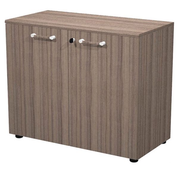 Armoire Basse 2 Portes Battantes Guido hauteur 75 cm Noyer