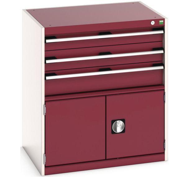 Armoire Cubio SL combinée gris clair / rouge _ 40020033.24V