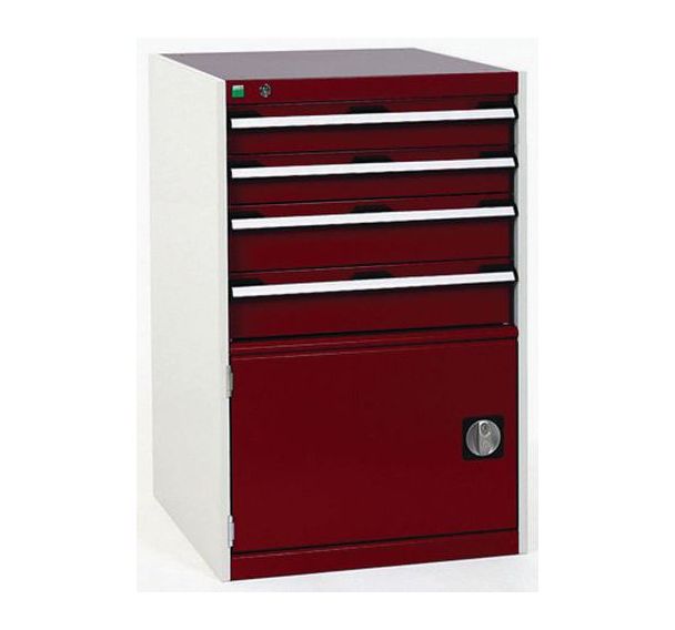 Armoire Cubio SL combinée gris clair / rouge _ 40027023.24V