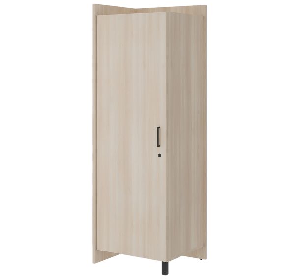 Armoire EDY angle à gauche 1P poignée+serrure 1/2 penderie 1/2lingère
