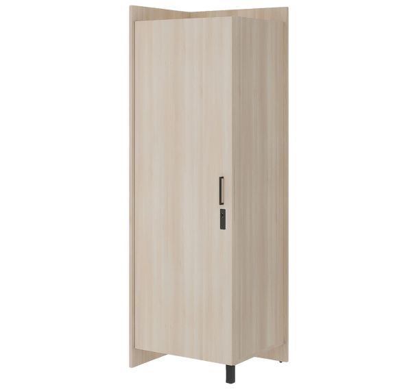 Armoire EDY angle gauche 1P poignée+moraillon 1/2 penderie 1/2 lingère