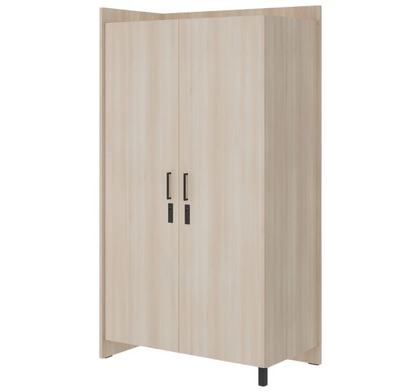 Armoire EDY angle gauche 2P poignée+moraillon 1P penderie 1P lingère