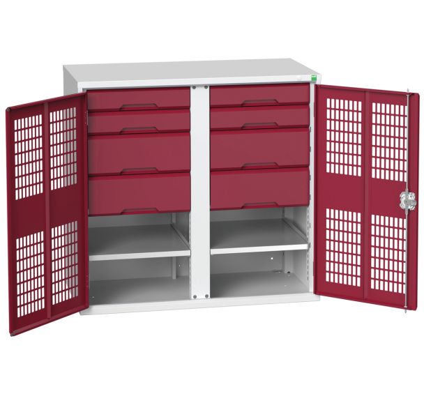 Armoire EPI et d'entre. 1050x550x1000mm gris clair/rouge