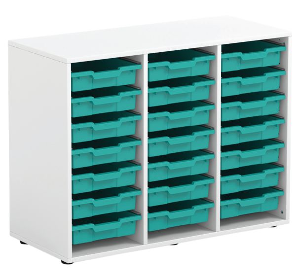 Armoire Grace 3 colonnes et 21 cases avec petits plateaux-Mirplay School