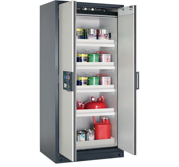 Armoire Q-CLASSIC-90 - Bac et étagère de rétention - 893mm - Asecos