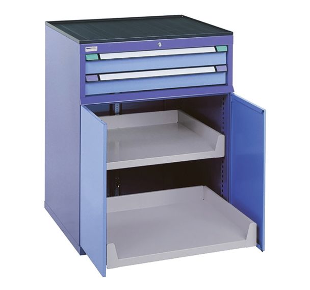 Armoire à machine 2 tiroirs 100 x 72.4 x 101 cm bleu pigeon/bleu clair