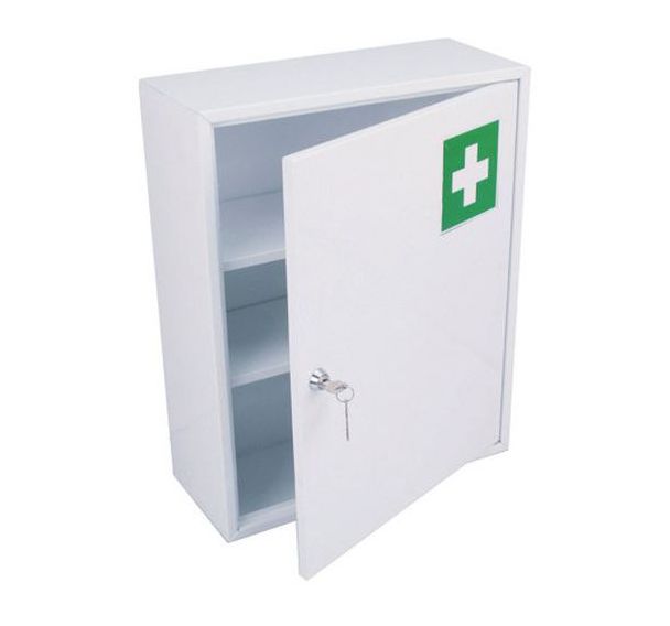 Armoire à pharmacie 1 porte en acier - blanc