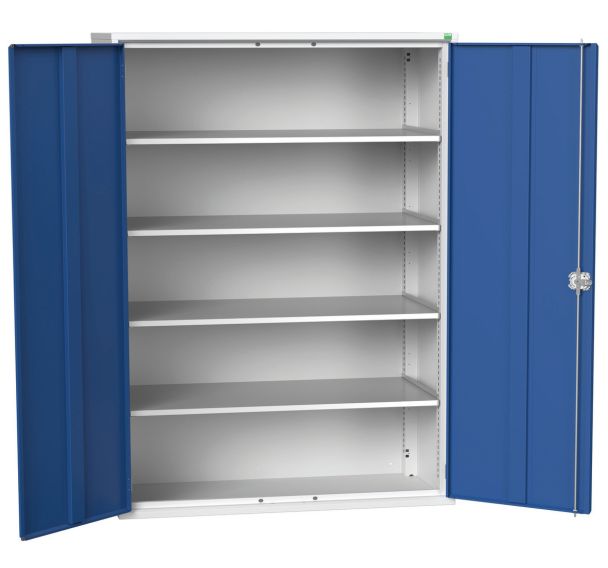 Armoire à portes batt. verso 1300x550x2000mm gris clair/bleu