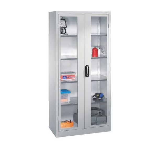 Armoire à portes battantes transparentes