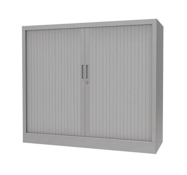 Armoire à rideaux - Avec plateau supérieur - Gris aluminium