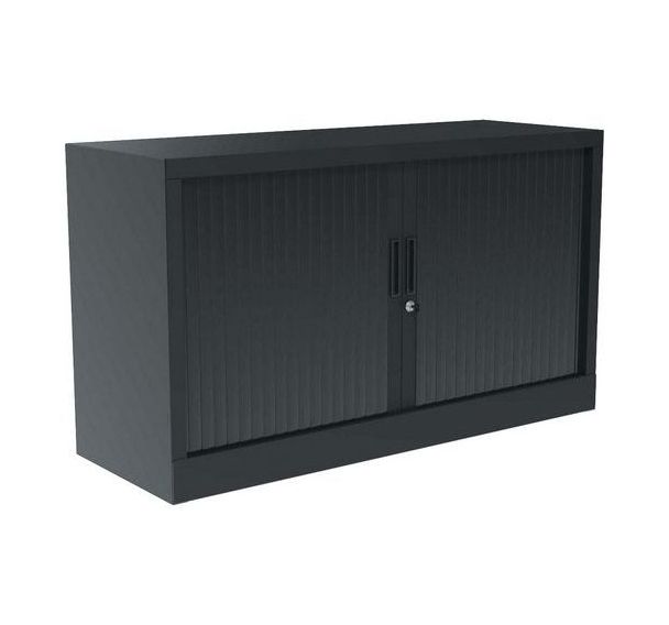 Armoire à rideaux - Avec plateau supérieur - Noir