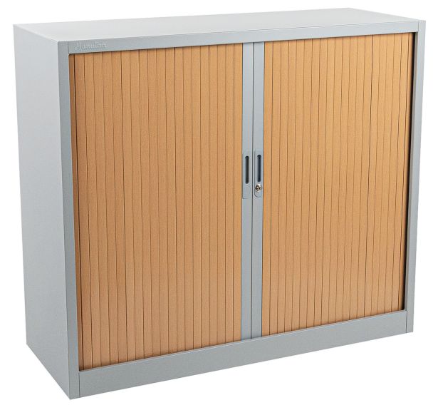 Armoire à rideaux Manutan 105X120X45 cm Alu/Hêtre