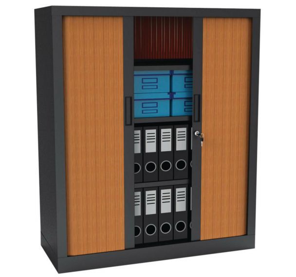 Armoire à rideaux Premium bicolore - Hauteur 136 cm