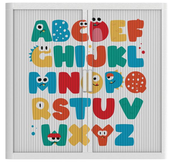 Armoire à rideaux personnalisée alphabet en couleurs-EasyOffice