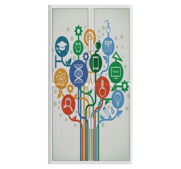 Armoire à rideaux personnalisée arbre des connaissances-EasyOffice