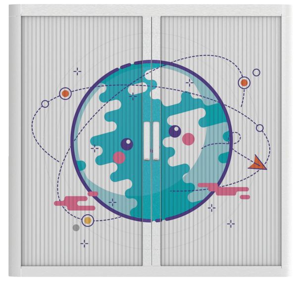 Armoire à rideaux personnalisée autour de la terre-EasyOffice