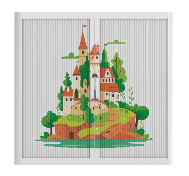 Armoire à rideaux personnalisée château enchanté-EasyOffice