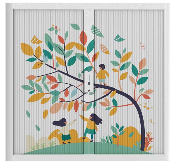 Armoire à rideaux personnalisée feuilles enchantées-EasyOffice