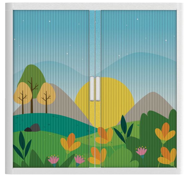 Armoire à rideaux personnalisée lever de soleil-EasyOffice