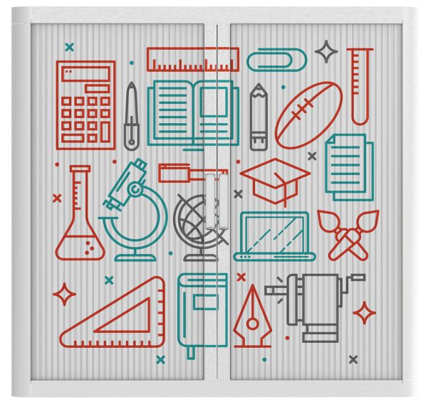 Armoire à rideaux personnalisée outils du savoir-EasyOffice