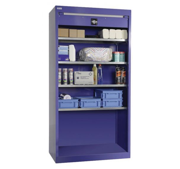 Armoire à rideaux verticaux (LxPxH) 1000x580x1950 mm Bleu pigeon