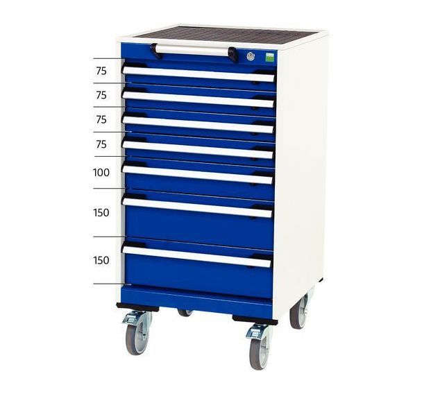 Armoire à tiroirs mobile Cubio - Largeur 52,5 cm