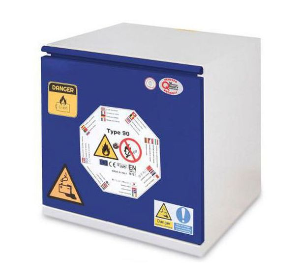 Armoire anti-feu 90 min basses pour batteries lithium-ion