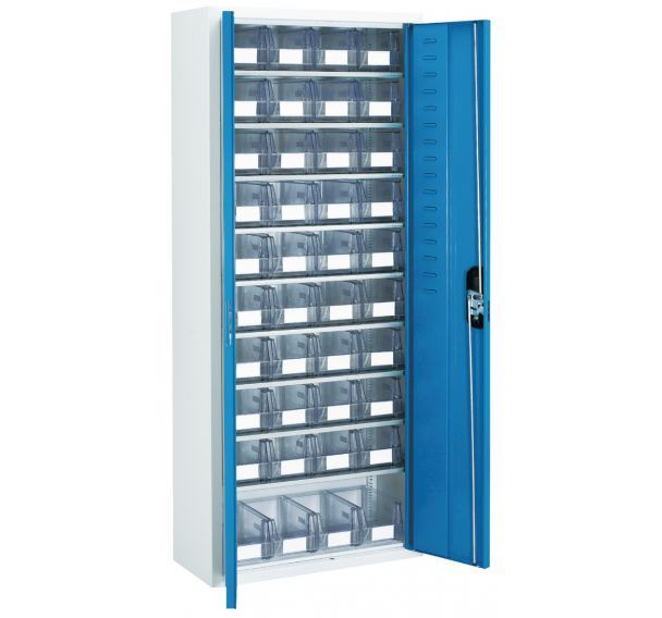 Armoire avec bacs à bec transparents - Moyenne - Avec portes
